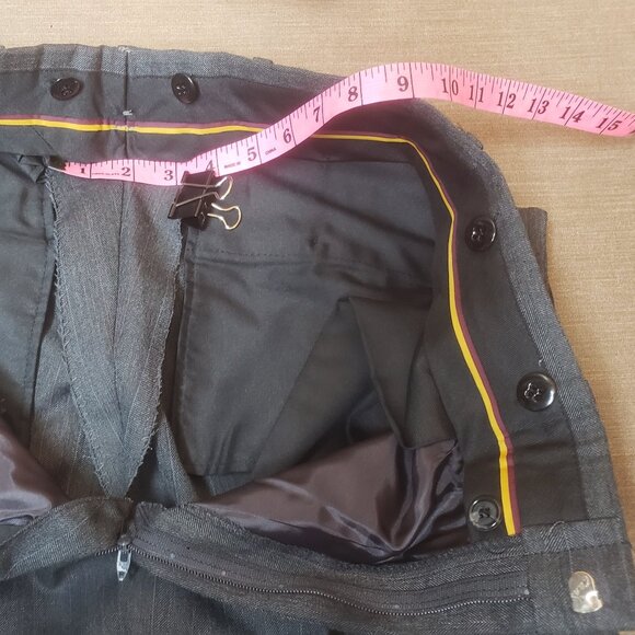 Kuppenheimer Suit 42 33x30 Mens Gray Herringbone & Stripe Vintage - Picture 15 of 16